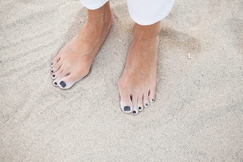toes in the sand
