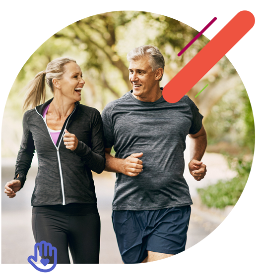 Husband and wife running together