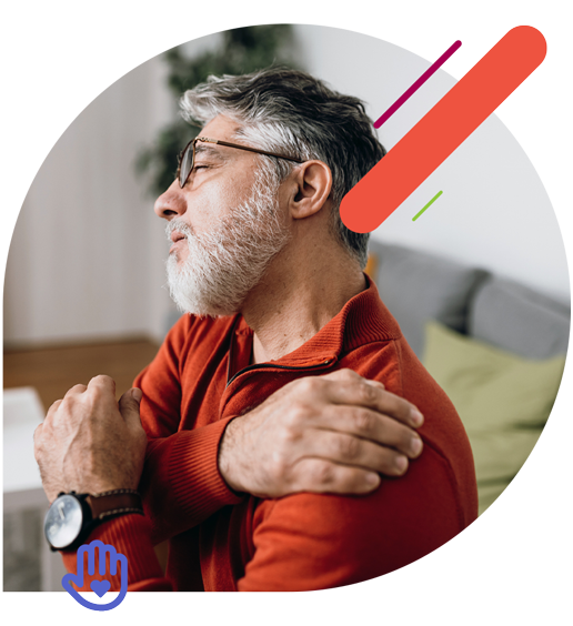 Man holding his shoulder in pain