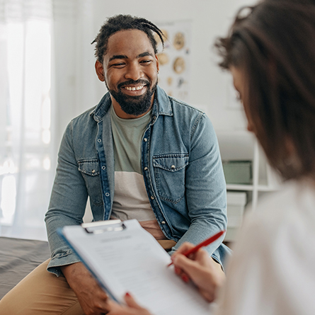 patient meets with doctor