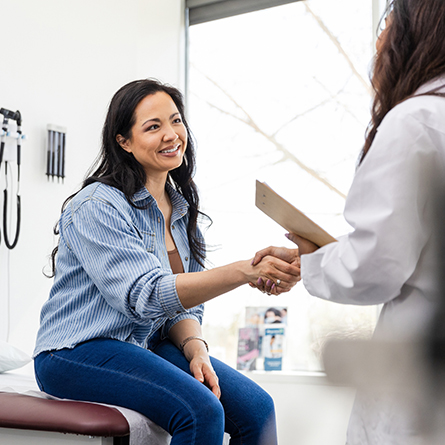 woman meeting with doctor