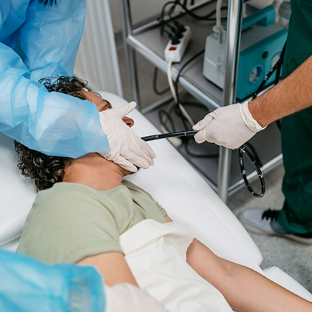 man receiving endoscopy procedure