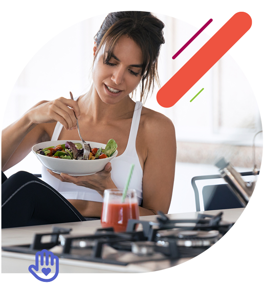Woman eating a salad