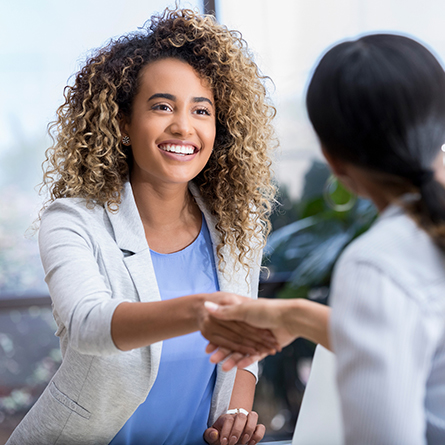 businesswoman meets with doctor
