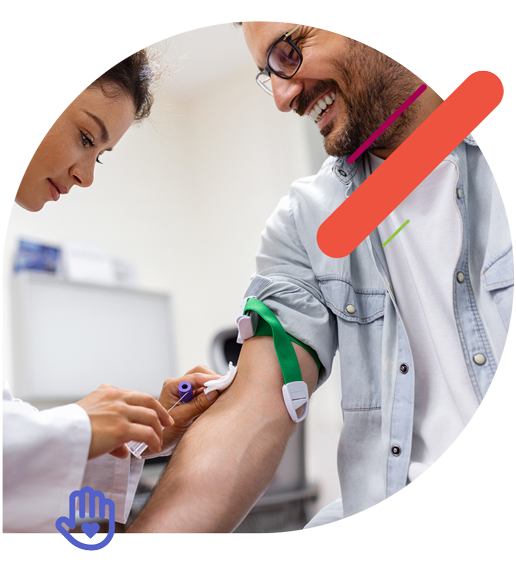 doctor takes blood samples from patient