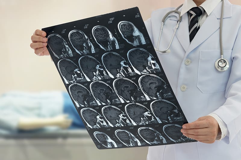 doctor examining medical images